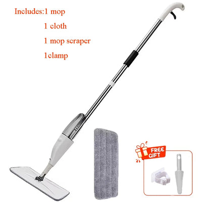 Spray Mop Profesional 2-în-1 – Curățare Rapidă Fără Găleată