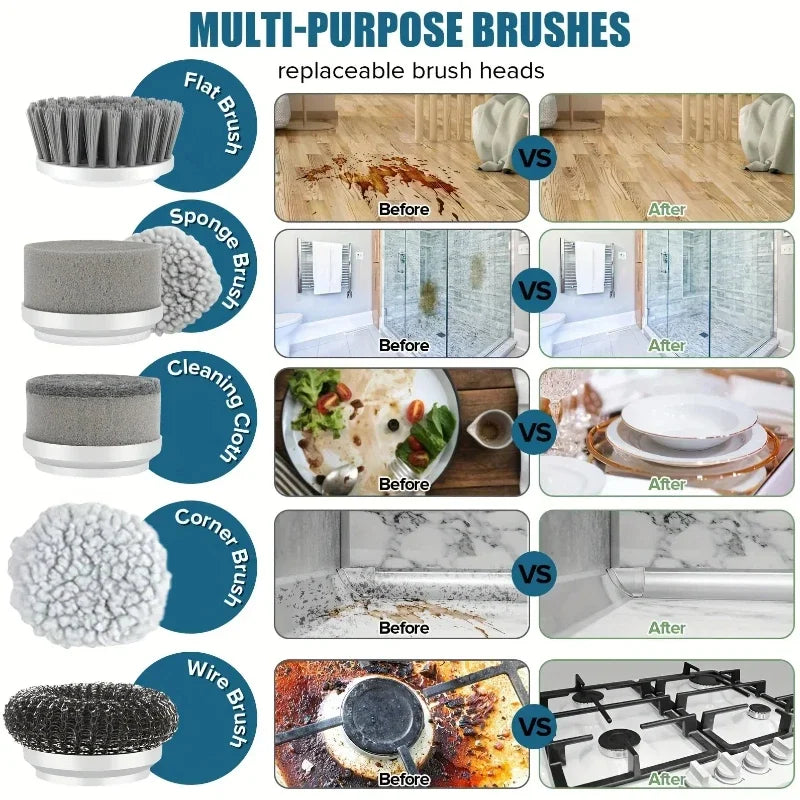 Perie Electrică Rotativă pentru Curățenie Intensă – Reîncărcabilă USB