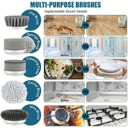 Perie Electrică Rotativă pentru Curățenie Intensă – Reîncărcabilă USB